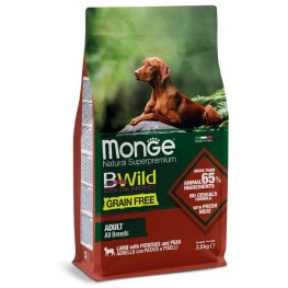 Monge Dog BWild GRAIN FREE беззерновой корм из мяса ягненка с картофелем и горохом для взрослых собак всех пород 